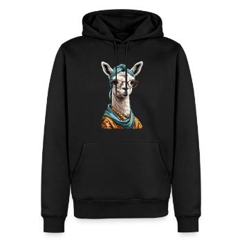 Conception drôle d’alpaga Lama pour les mamans - Sweat à capuche Premium bio Homme - noir - Devant - Nico (187cm)