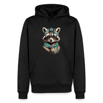 Mama Raccoon Raccoon Amoureux du raton laveur - Sweat à capuche Premium bio Homme - noir - Devant - Nico (187cm)