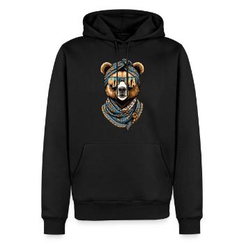 drôle maman ours mère ours amant des ours - Sweat à capuche Premium bio Homme - noir - Devant - Nico (187cm)
