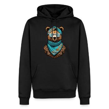 drôle maman ours mère ours amant des ours - Sweat à capuche Premium bio Homme - noir - Devant - Nico (187cm)