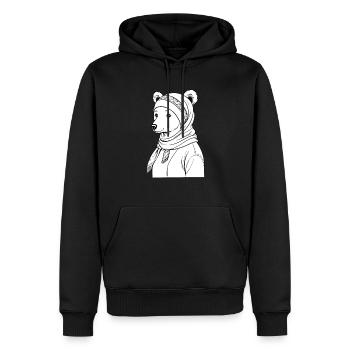 Drôle Maman Ours Mère Ours Ours Amoureux de l’Ours - Sweat à capuche Premium bio Homme - noir - Devant - Nico (187cm)