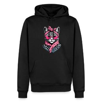 Mignon Chat Maman Cat Amant Maman Style - Sweat à capuche Premium bio Homme - noir - Devant - Nico (187cm)