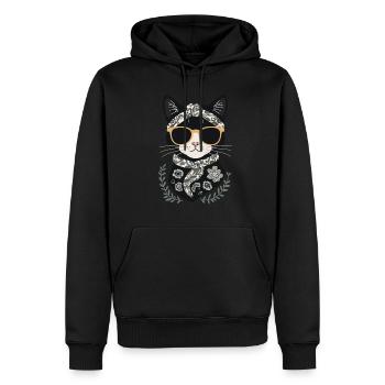 Niedliche Katzenmama Katzenliebhaber Mutti Stil - Männer Premium Bio Hoodie - Schwarz - Vorne - Nico (187cm)