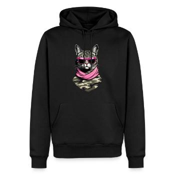 Mignonne maman chat chat maman avec style - Sweat à capuche Premium bio Homme - noir - Devant - Nico (187cm)