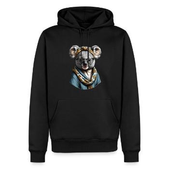 Drôle Koala Maman Mignon Koala Ours Amour - Sweat à capuche Premium bio Homme - noir - Devant - Nico (187cm)