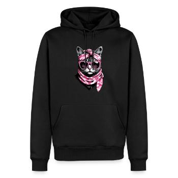Mignonne maman chat chat maman avec style - Sweat à capuche Premium bio Homme - noir - Devant - Nico (187cm)