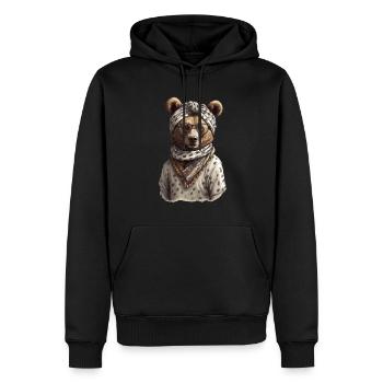 Funny Mama Bear Mother Bear Bear Lover - Men’s Premium Organic Hoodie - black - Front - Nico (187cm)