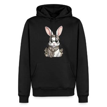 Maman Lapin Mignon Lapin Maman Mignon Lapin de Pâques - Sweat à capuche Premium bio Homme - noir - Devant - Nico (187cm)