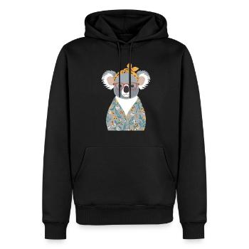 Drôle Koala Maman Mignon Fête des Mères Maman - Sweat à capuche Premium bio Homme - noir - Devant - Nico (187cm)