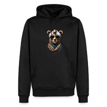 Funny Mama Bear Mother Bear Bear Lover - Men’s Premium Organic Hoodie - black - Front - Nico (187cm)
