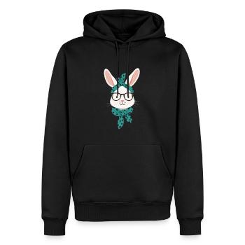 Maman Lapin Mignon Lapin Maman Mignon Lapin de Pâques - Sweat à capuche Premium bio Homme - noir - Devant - Nico (187cm)
