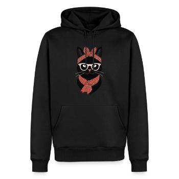 Mignon Chat Maman Cat Amant Maman Style - Sweat à capuche Premium bio Homme - noir - Devant - Nico (187cm)