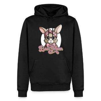 Maman Lapin Mignon Lapin Maman Mignon Lapin de Pâques - Sweat à capuche Premium bio Homme - noir - Devant - Nico (187cm)
