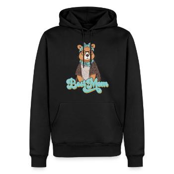 Drôle Capymama Capybara Mère Design - Sweat à capuche Premium bio Homme - noir - Devant - Nico (187cm)