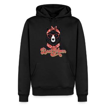 Meilleure maman drôle maman ours mère ours design - Sweat à capuche Premium bio Homme - noir - Devant - Nico (187cm)