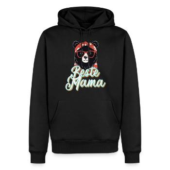 Meilleur design de maman pour la fête des mères - Sweat à capuche Premium bio Homme - noir - Devant - Nico (187cm)