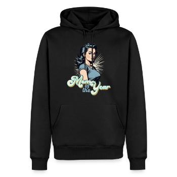 Mutter des Jahres Lustige Mutti Stolze Mama Design - Männer Premium Bio Hoodie - Schwarz - Vorne - Nico (187cm)