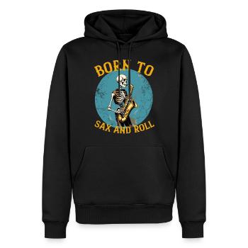Lustiger Saxophonisten Spruch Jazz Musik - Männer Premium Bio Hoodie - Schwarz - Vorne - Nico (187cm)