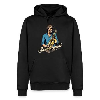 Lustiges Saxophon Design für Jazz Musik Liebhaber - Männer Premium Bio Hoodie - Schwarz - Vorne - Nico (187cm)