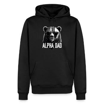 Alpha Dad Lustiger Bären Vater Perfekter Style - Männer Premium Bio Hoodie - Schwarz - Vorne - Nico (187cm)