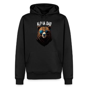 Alpha Dad Lustiger Bären Vater Perfekter Style - Männer Premium Bio Hoodie - Schwarz - Vorne - Nico (187cm)
