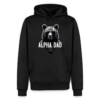 Alpha Dad Lustiger Bären Vater Perfekter Style - Männer Premium Bio Hoodie - Schwarz - Vorne - Nico (187cm)