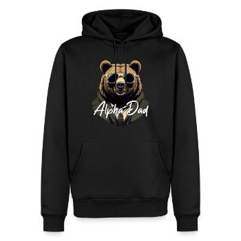 Alpha Dad Drôle Ours Père Style Parfait - Sweat à capuche Premium bio Homme - noir - Devant - Nico (187cm)