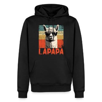 Lapapa Funny Llama Dad Perfekt stil - Herre Premium økologisk hoodie - sort - Foran - Nico (187cm)