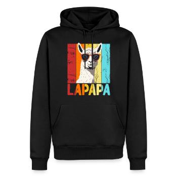 Lapapa Lustiger Lama Papa Perfekter Style - Männer Premium Bio Hoodie - Schwarz - Vorne - Nico (187cm)
