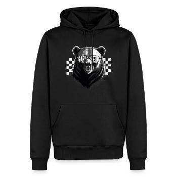 Drôle Père Ours Papa Style Parfait - Sweat à capuche Premium bio Homme - noir - Devant - Nico (187cm)