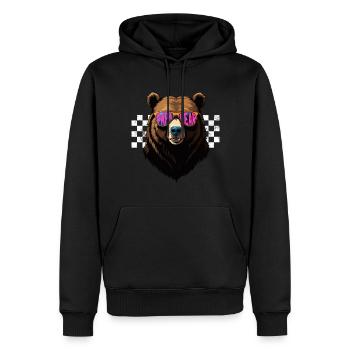 Ours Père Drôle Style Parfait Fête des Pères - Sweat à capuche Premium bio Homme - noir - Devant - Nico (187cm)