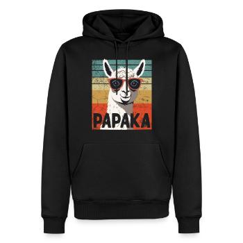 Papaka Drôle Dad Alpaga Style Parfait - Sweat à capuche Premium bio Homme - noir - Devant - Nico (187cm)