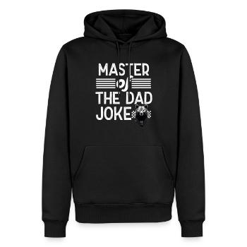 Papa Joke Master Drôle Papa Design Parfait - Sweat à capuche Premium bio Homme - noir - Devant - Nico (187cm)