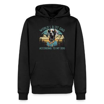 Meilleur chien du monde papa braque de Weimar Funny Dogs - Sweat à capuche Premium bio Homme - noir - Devant - Nico (187cm)