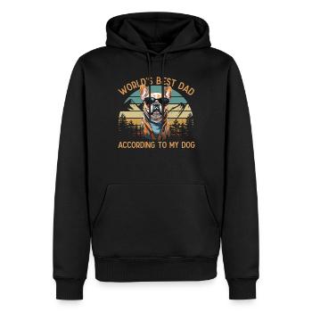 Meilleur chien au monde papa bouledogue français amour - Sweat à capuche Premium bio Homme - noir - Devant - Nico (187cm)