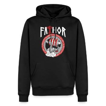Viking Papa Vathor Bateau viking nordique - Sweat à capuche Premium bio Homme - noir - Devant - Nico (187cm)