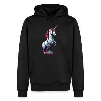 Licorne mignonne pour l’amante de la licorne - Sweat à capuche Premium bio Homme - noir - Devant - Nico (187cm)