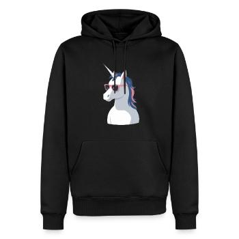 Papa Einhorn Lustiges Vatertag Design - Männer Premium Bio Hoodie - Schwarz - Vorne - Nico (187cm)