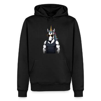 Papa Einhorn Lustiges Vatertag Design - Männer Premium Bio Hoodie - Schwarz - Vorne - Nico (187cm)