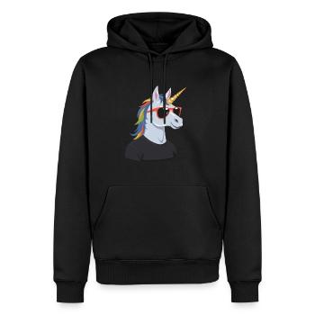 Papa Einhorn Lustiges Vatertag Design - Männer Premium Bio Hoodie - Schwarz - Vorne - Nico (187cm)