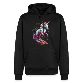 Amoureux de la licorne Licornes drôles Licorne mignonne - Sweat à capuche Premium bio Homme - noir - Devant - Nico (187cm)