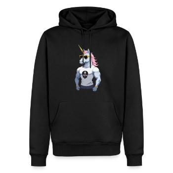 Papa Einhorn Lustiges Vatertag Design - Männer Premium Bio Hoodie - Schwarz - Vorne - Nico (187cm)