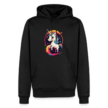 Amoureux de la licorne Drôle Mignon Licorne Design - Sweat à capuche Premium bio Homme - noir - Devant - Nico (187cm)