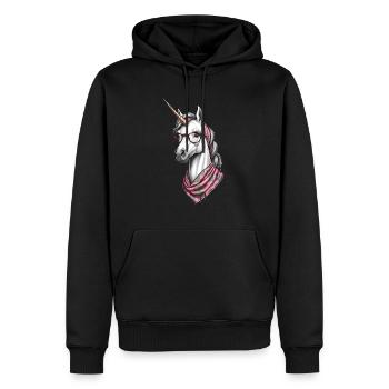 Licorne Maman Drôle Maman Fête des Mères Licornes - Sweat à capuche Premium bio Homme - noir - Devant - Nico (187cm)