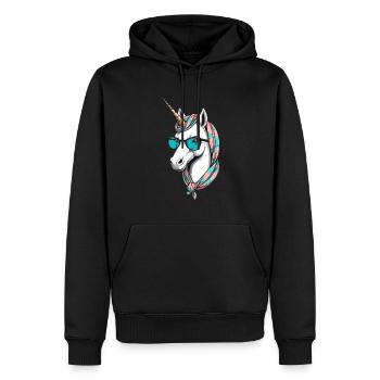 Licorne Maman Maman Drôle Maman Cadeau de Fête des Mères - Sweat à capuche Premium bio Homme - noir - Devant - Nico (187cm)