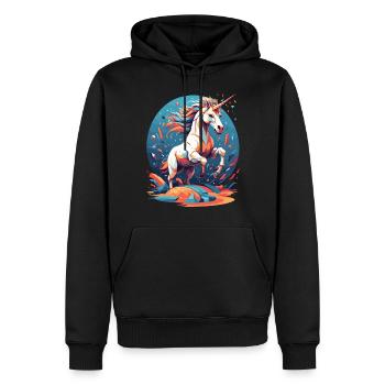 Einzigartiges Geburtstag Motiv Lustige Einhörner - Männer Premium Bio Hoodie - Schwarz - Vorne - Nico (187cm)