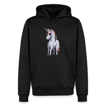 Papa Einhorn Lustiges Vatertag Design - Männer Premium Bio Hoodie - Schwarz - Vorne - Nico (187cm)