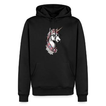 Licorne Maman Drôle Fête des Mères Licornes Amoureux - Sweat à capuche Premium bio Homme - noir - Devant - Nico (187cm)