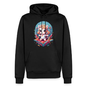 Einzigartiges Geburtstag Süßes Einhorn Design - Männer Premium Bio Hoodie - Schwarz - Vorne - Nico (187cm)