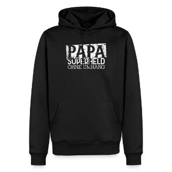 Papa super-héros Perfect Style Fête des pères - Sweat à capuche Premium bio Homme - noir - Devant - Nico (187cm)